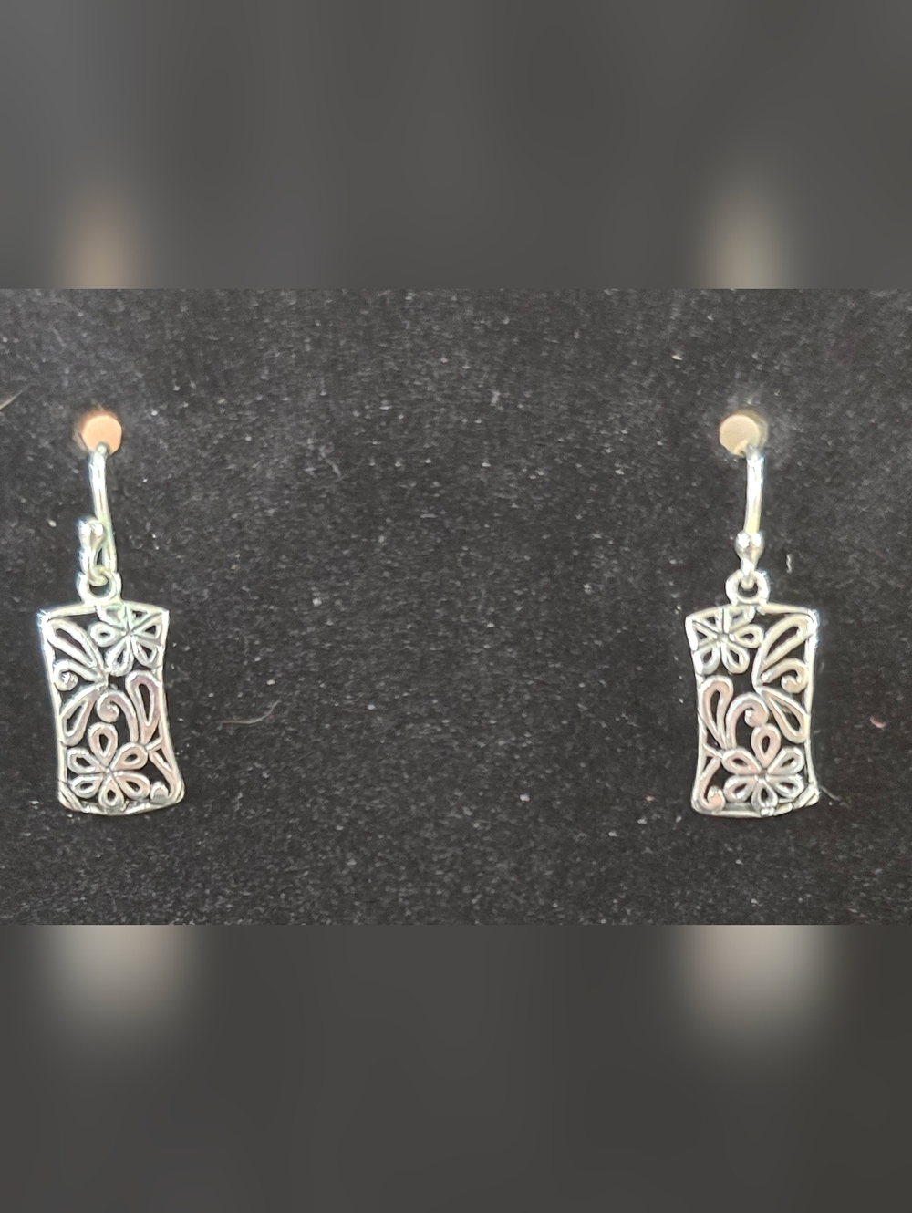 Sterling Silver Filigree Floral Drop Earrings
